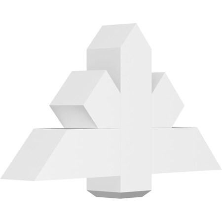 Ekena Millwork Kennewick Architectural Grade PVC Gable Bracket, 36"W x 19 1/2"H x 6"D x 6"F, 13/12 Pitch GBP036X20X0606KEN00